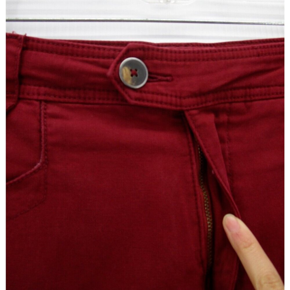 Anthropologie Red Pants with Patterned Trim - Picture 2 of 11
